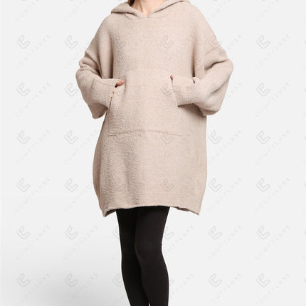 Oversized Sherpa Fleece Wearable Blanket Hoodie – Ultra-Soft Cozy Hoodie with Kangaroo Pocket & Hood for Ultimate Comfort