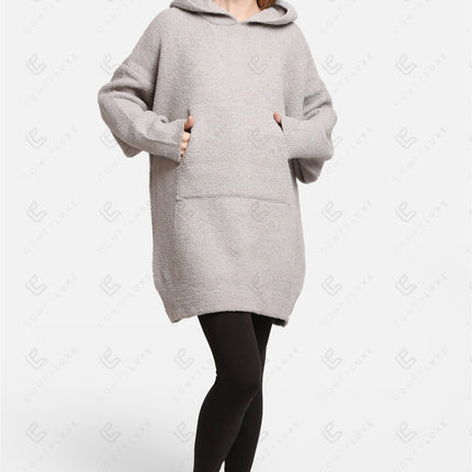Oversized Sherpa Fleece Wearable Blanket Hoodie – Ultra-Soft Cozy Hoodie with Kangaroo Pocket & Hood for Ultimate Comfort