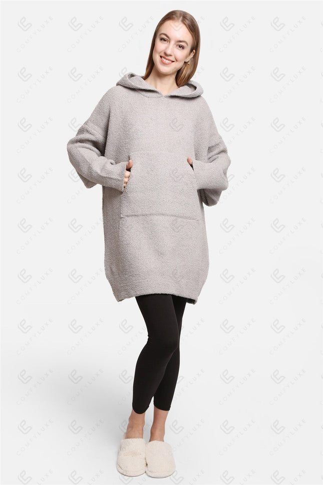 Oversized Sherpa Fleece Wearable Blanket Hoodie – Ultra-Soft Cozy Hoodie with Kangaroo Pocket & Hood for Ultimate Comfort