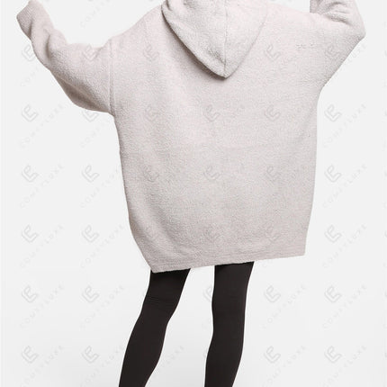 Oversized Sherpa Fleece Wearable Blanket Hoodie – Ultra-Soft Cozy Hoodie with Kangaroo Pocket & Hood for Ultimate Comfort