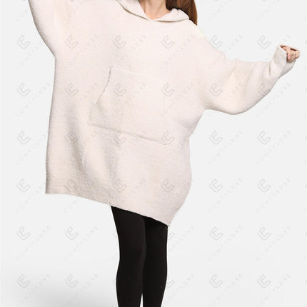 Oversized Sherpa Fleece Wearable Blanket Hoodie – Ultra-Soft Cozy Hoodie with Kangaroo Pocket & Hood for Ultimate Comfort