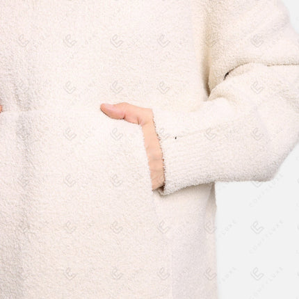 Oversized Sherpa Fleece Wearable Blanket Hoodie – Ultra-Soft Cozy Hoodie with Kangaroo Pocket & Hood for Ultimate Comfort