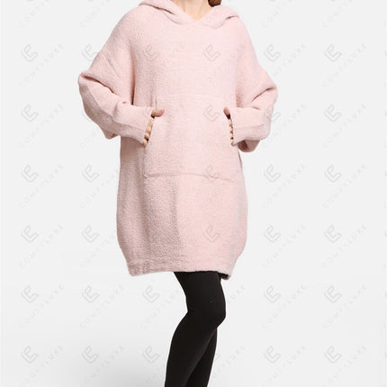 Oversized Sherpa Fleece Wearable Blanket Hoodie – Ultra-Soft Cozy Hoodie with Kangaroo Pocket & Hood for Ultimate Comfort