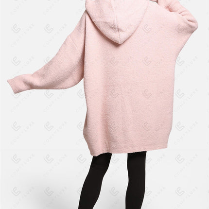 Oversized Sherpa Fleece Wearable Blanket Hoodie – Ultra-Soft Cozy Hoodie with Kangaroo Pocket & Hood for Ultimate Comfort