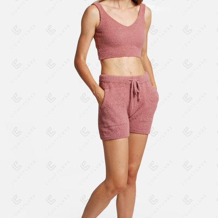 Women's Microfiber Lounge Shorts with Pockets & Drawstring – Comfortable Casual Wear