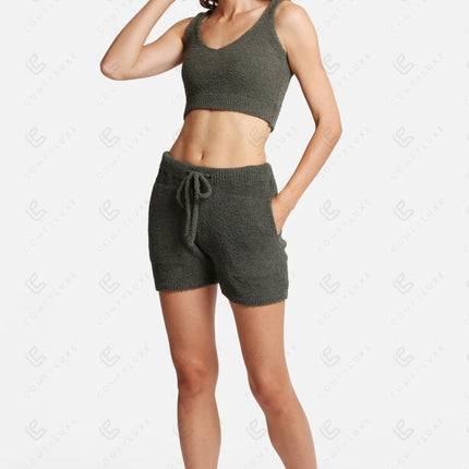 Women's Microfiber Lounge Shorts with Pockets & Drawstring – Comfortable Casual Wear