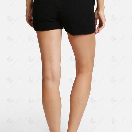 Smiley Print Women’s Lounge Shorts – Cozy Drawstring Loungewear with Pockets