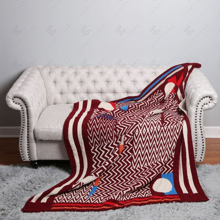 Ultra-Soft Geometric Fleece Throw Blanket 50×60 | 100% Polyester Microfiber, Warm Decorative Couch & Bed Throw
