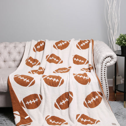 Football Patterned Luxury Soft Fleece Throw Blanket – 50X55Inch | Cozy Sports Fan Plaid for Couch, Bed & Stadium