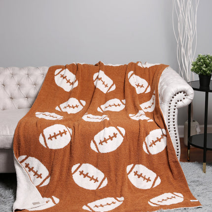 Football Patterned Luxury Soft Fleece Throw Blanket – 50X55Inch | Cozy Sports Fan Plaid for Couch, Bed & Stadium
