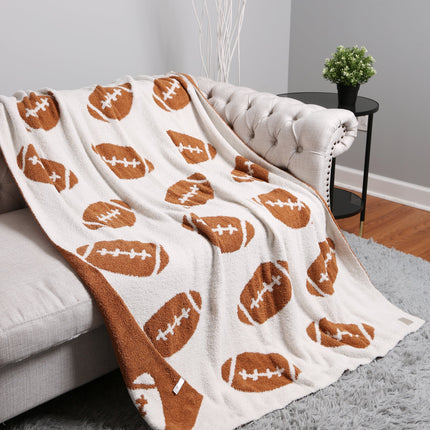 Football Patterned Luxury Soft Fleece Throw Blanket – 50X55Inch | Cozy Sports Fan Plaid for Couch, Bed & Stadium