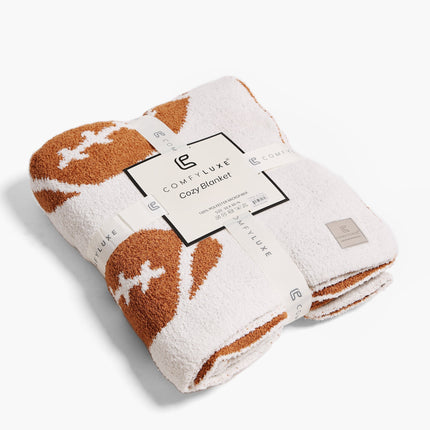 Football Patterned Luxury Soft Fleece Throw Blanket – 50X55Inch | Cozy Sports Fan Plaid for Couch, Bed & Stadium
