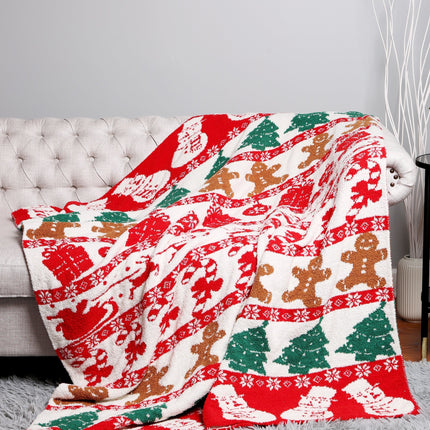 Luxury Christmas Fleece Throw Blanket – Ultra-Soft Plaid Holiday Throw, 50x60 Inch
