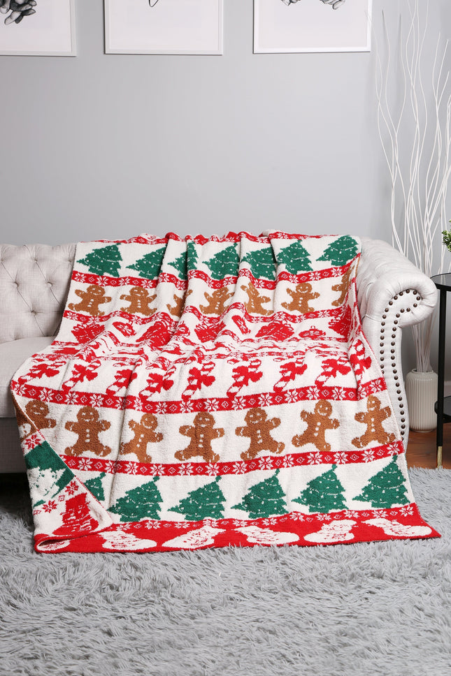 Luxury Christmas Fleece Throw Blanket – Ultra-Soft Plaid Holiday Throw, 50x60 Inch