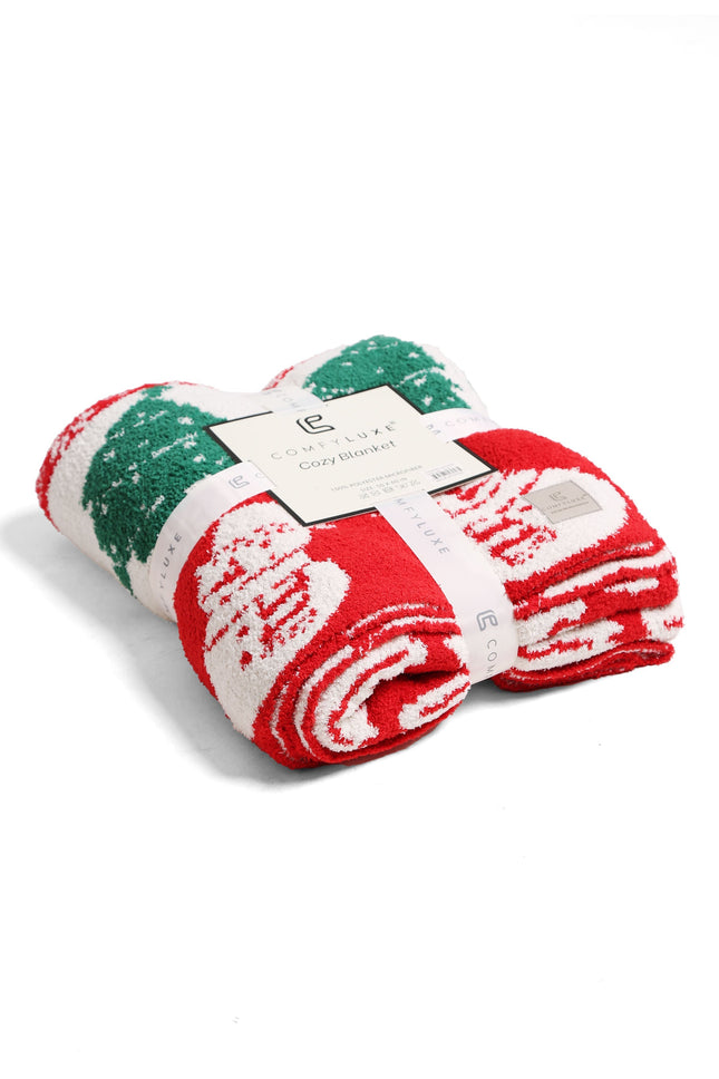 Luxury Christmas Fleece Throw Blanket – Ultra-Soft Plaid Holiday Throw, 50x60 Inch