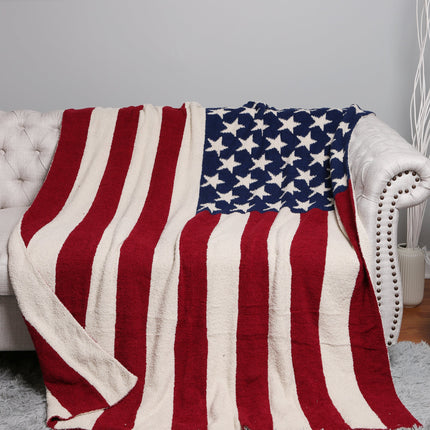 Patriotic American Flag Fleece Throw Blanket