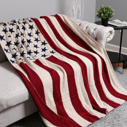 Patriotic American Flag Fleece Throw Blanket