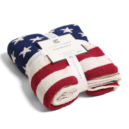 Patriotic American Flag Fleece Throw Blanket