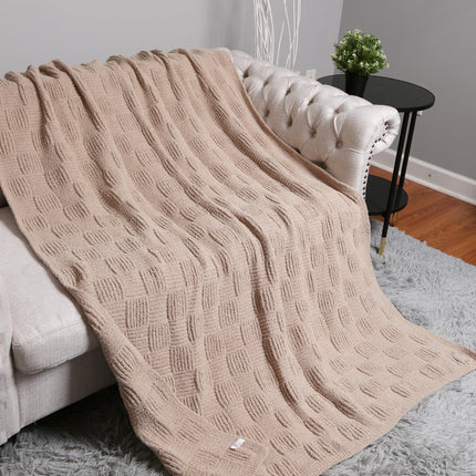 Luxe Knitted Fleece Throw Blanket – Ultra-Soft, Stylish & Cozy Home Essential