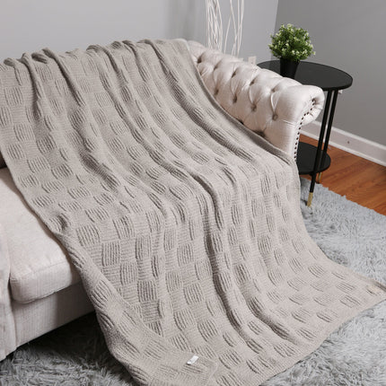 Luxe Knitted Fleece Throw Blanket – Ultra-Soft, Stylish & Cozy Home Essential