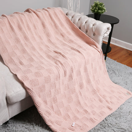 Luxe Knitted Fleece Throw Blanket – Ultra-Soft, Stylish & Cozy Home Essential