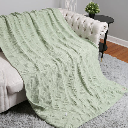 Luxe Knitted Fleece Throw Blanket – Ultra-Soft, Stylish & Cozy Home Essential