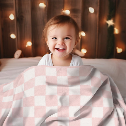 Kids Checkered Fleece Throw Blanket – Ultra Soft & Cozy