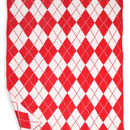 Luxe Argyle Plaid Throw Blanket – Ultra-Soft Microfiber Home Decor Accent (50” x 60”) – Beige, Black, Blue, Gray, Pink/Green, Red