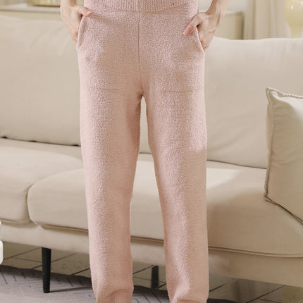 Luxury Women’s Lounge Pants with Pockets – Soft Microfiber Lounge Trousers, Elastic Waistband