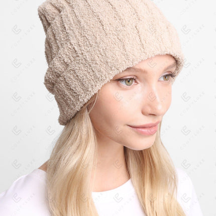 Cozy Grey Knit Beanie Hat – Slouchy Winter Beanie Unisex Warm Knit Cap