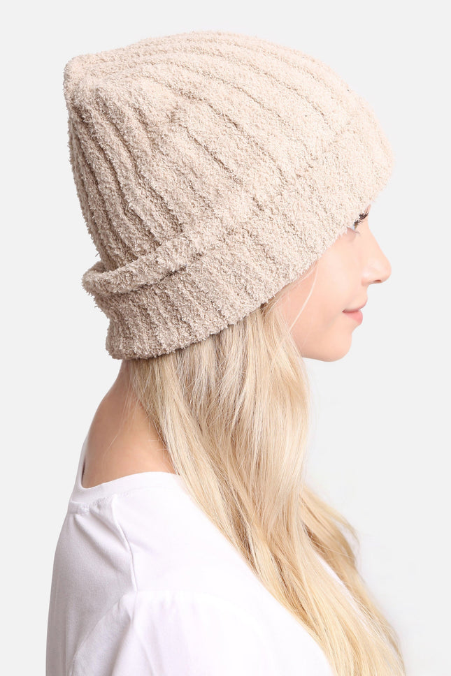 Cozy Grey Knit Beanie Hat – Slouchy Winter Beanie Unisex Warm Knit Cap