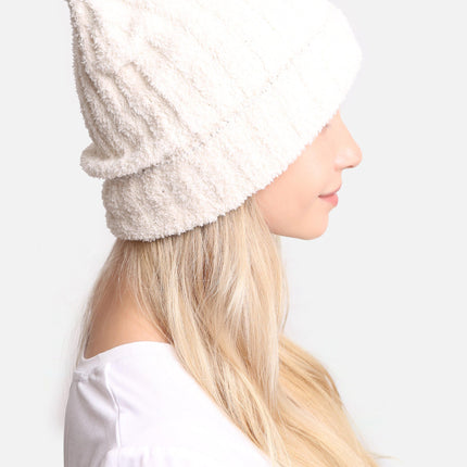 Cozy Grey Knit Beanie Hat – Slouchy Winter Beanie Unisex Warm Knit Cap