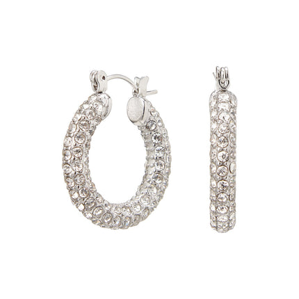 Gold Crystal Hoop Earrings – Luxury Sparkling Strass Hoops in Two Sizes for Women