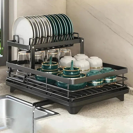Adjustable Stainless Steel Dish Drying Rack – Compact & Foldable for Small Kitchens