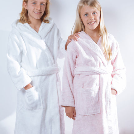 Kids' Zero-Twist Cotton Bathrobe with Hood – Soft, Absorbent & Lightweight (2–13 Years)