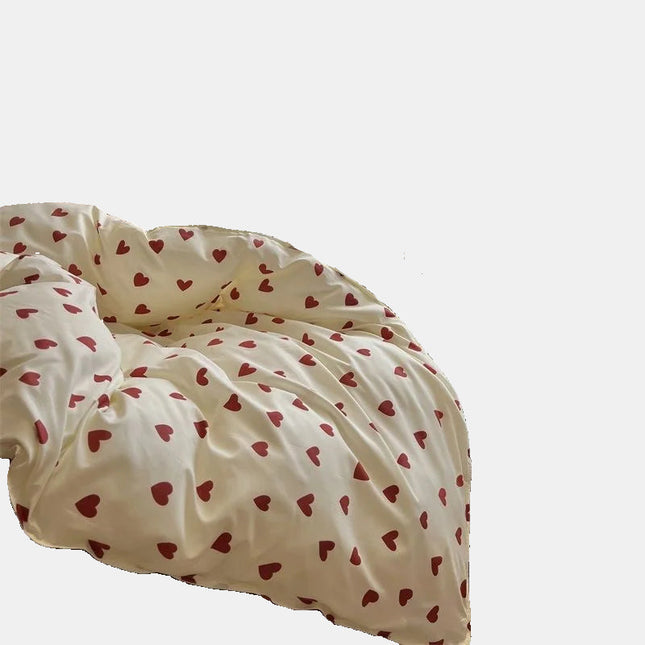 Heart Pattern Bedding Set – Soft & Cozy Twin, Full & Queen Sizes – Romantic Bedroom Decor
