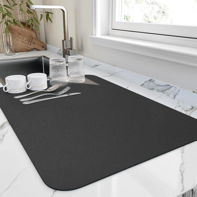 Premium Non-Slip Kitchen Drying Mat – Rubber-Backed Absorbent Counter Mat for Dishes & Sink Area