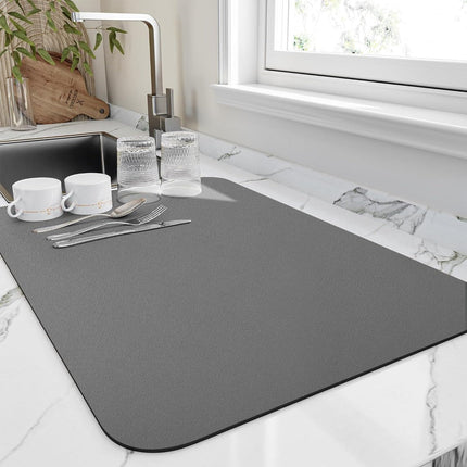 Premium Non-Slip Kitchen Drying Mat – Rubber-Backed Absorbent Counter Mat for Dishes & Sink Area