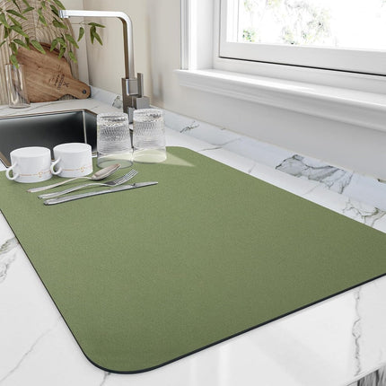 Premium Non-Slip Kitchen Drying Mat – Rubber-Backed Absorbent Counter Mat for Dishes & Sink Area