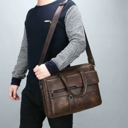Brown Leather Laptop Bag – Stylish, Durable & Functional