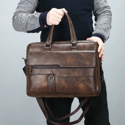 Brown Leather Laptop Bag – Stylish, Durable & Functional