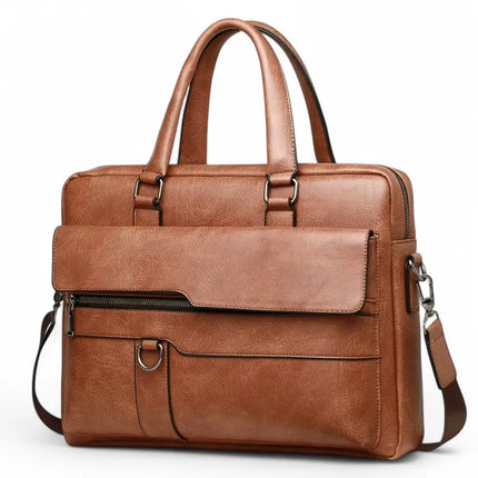 Brown Leather Laptop Bag – Stylish, Durable & Functional