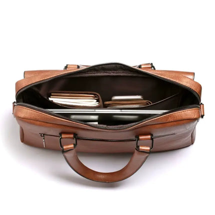 Brown Leather Laptop Bag – Stylish, Durable & Functional