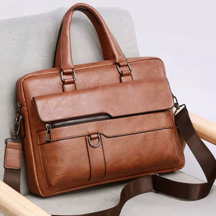 Brown Leather Laptop Bag – Stylish, Durable & Functional