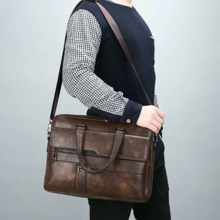 Brown Leather Laptop Bag – Stylish, Durable & Functional