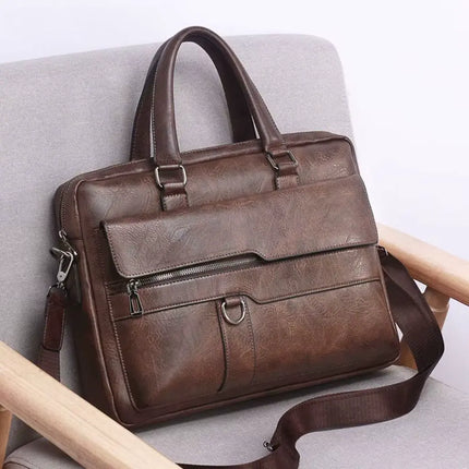 Brown Leather Laptop Bag – Stylish, Durable & Functional