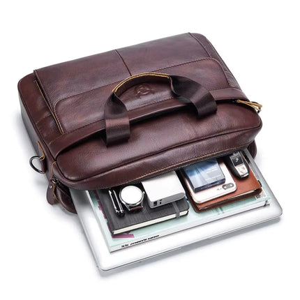 Genuine Leather 14-Inch Laptop Bag for Men – Stylish, Durable & Water-Resistant Briefcase