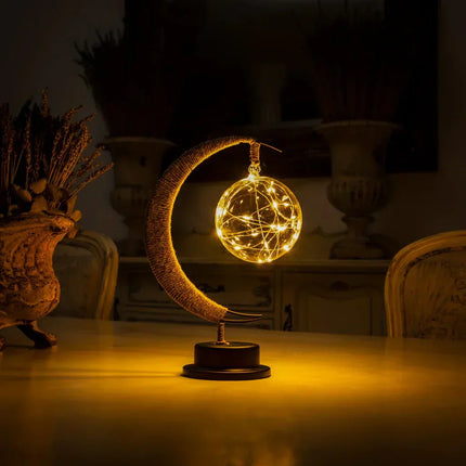 Moon-Inspired LED Touch Table Lamp – Warm Ambient Light for Bedroom & Living Room Décor