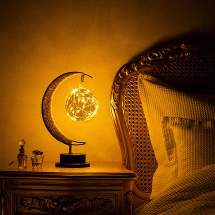 Moon-Inspired LED Touch Table Lamp – Warm Ambient Light for Bedroom & Living Room Décor