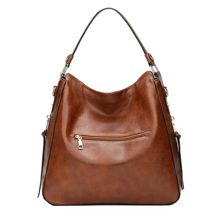 Spacious Luxe Vegan Leather Shoulder Bag – Comfortable Daily Tote with Multiple Pockets